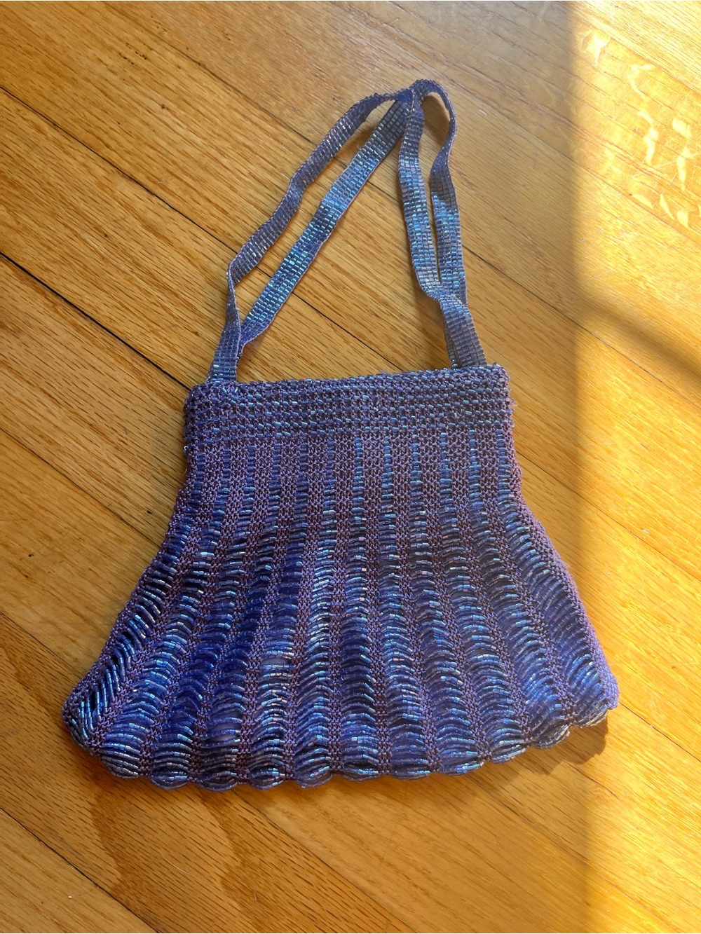 Beaded Purple small hand bag mermaid